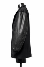 画像をギャラリービューアに読み込む, Y's BANG ON! No.176 WOOL MELTON SMOOTH + COW LEATHER 2-STEP RIB JACKET (BLACK)