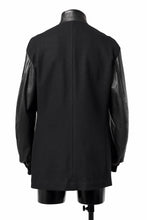 画像をギャラリービューアに読み込む, Y's BANG ON! No.176 WOOL MELTON SMOOTH + COW LEATHER 2-STEP RIB JACKET (BLACK)