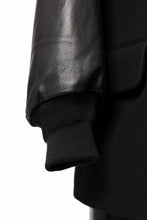 画像をギャラリービューアに読み込む, Y's BANG ON! No.176 WOOL MELTON SMOOTH + COW LEATHER 2-STEP RIB JACKET (BLACK)