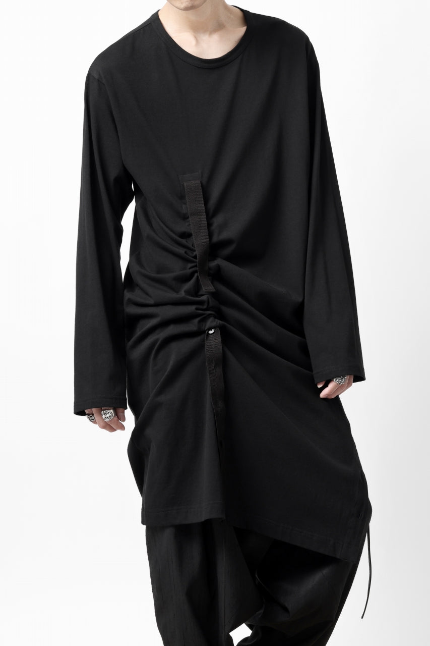 画像をギャラリービューアに読み込む, Y's BANG ON! No.170 TAPE AJUST DRAPE LONG TOPS / COMA 28G JERSEY (BLACK)