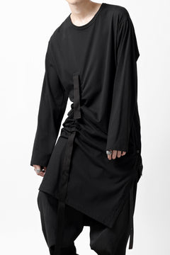 画像をギャラリービューアに読み込む, Y's BANG ON! No.170 TAPE AJUST DRAPE LONG TOPS / COMA 28G JERSEY (BLACK)
