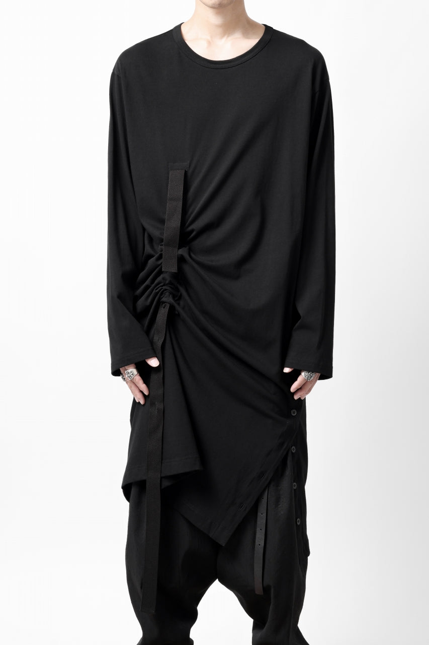 画像をギャラリービューアに読み込む, Y's BANG ON! No.170 TAPE AJUST DRAPE LONG TOPS / COMA 28G JERSEY (BLACK)