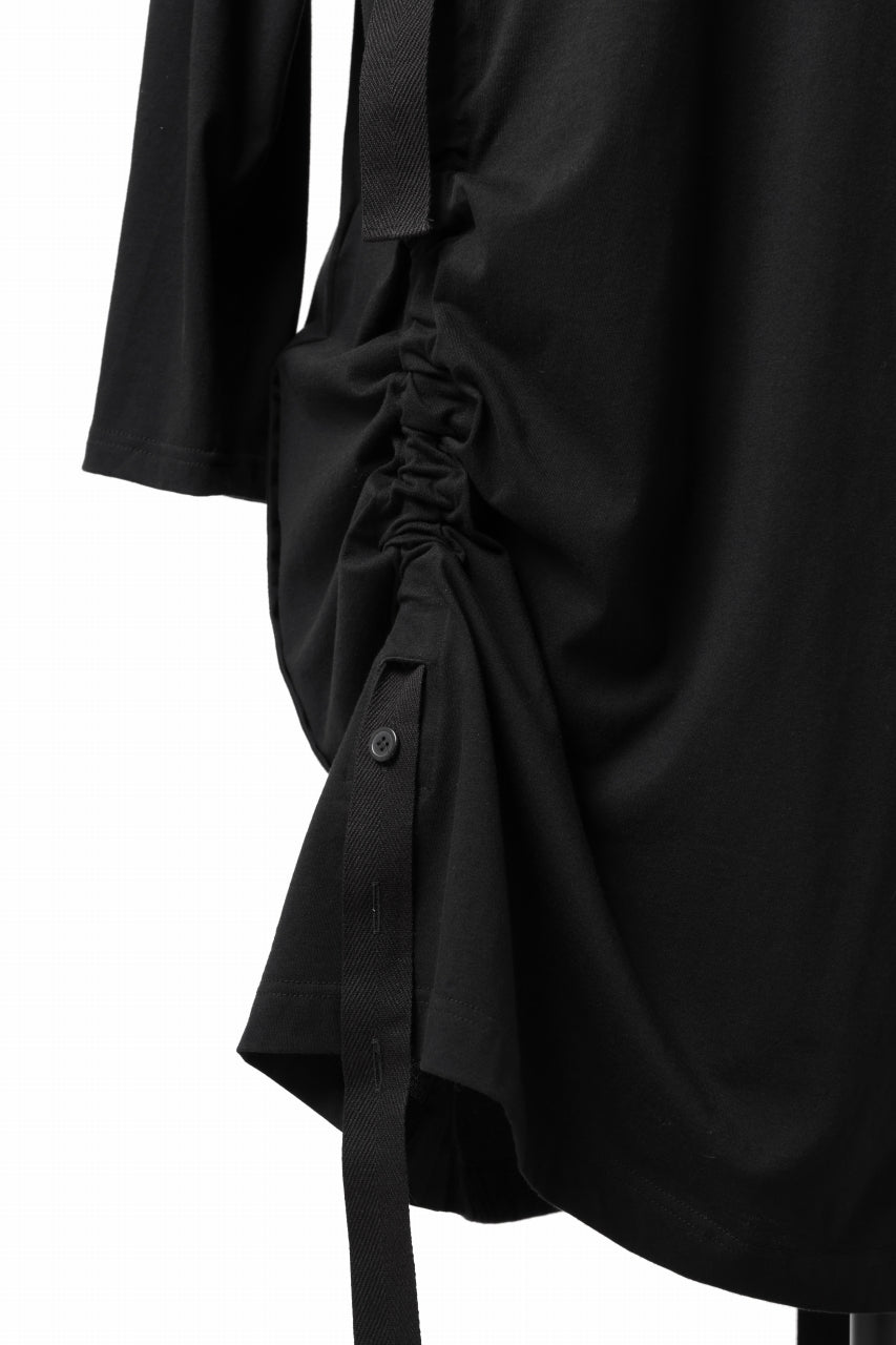 画像をギャラリービューアに読み込む, Y's BANG ON! No.170 TAPE AJUST DRAPE LONG TOPS / COMA 28G JERSEY (BLACK)