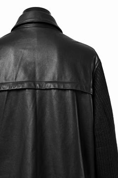 画像をギャラリービューアに読み込む, Y's BANG ON! No.180 COW LEATHER + TWEED BACK TACK BLOUSON (BLACK)