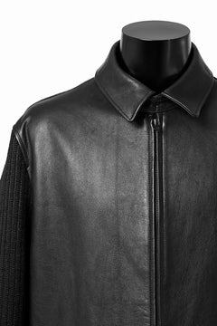 画像をギャラリービューアに読み込む, Y's BANG ON! No.180 COW LEATHER + TWEED BACK TACK BLOUSON (BLACK)