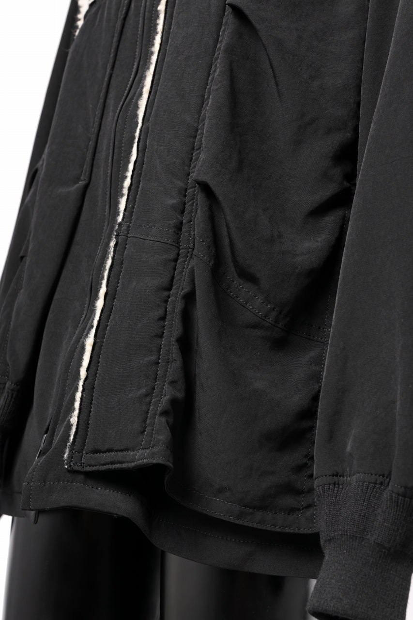 画像をギャラリービューアに読み込む, Y's BANG ON! No.193 CREPE DE CHINE PATCHED BLOUSON (BLACK)