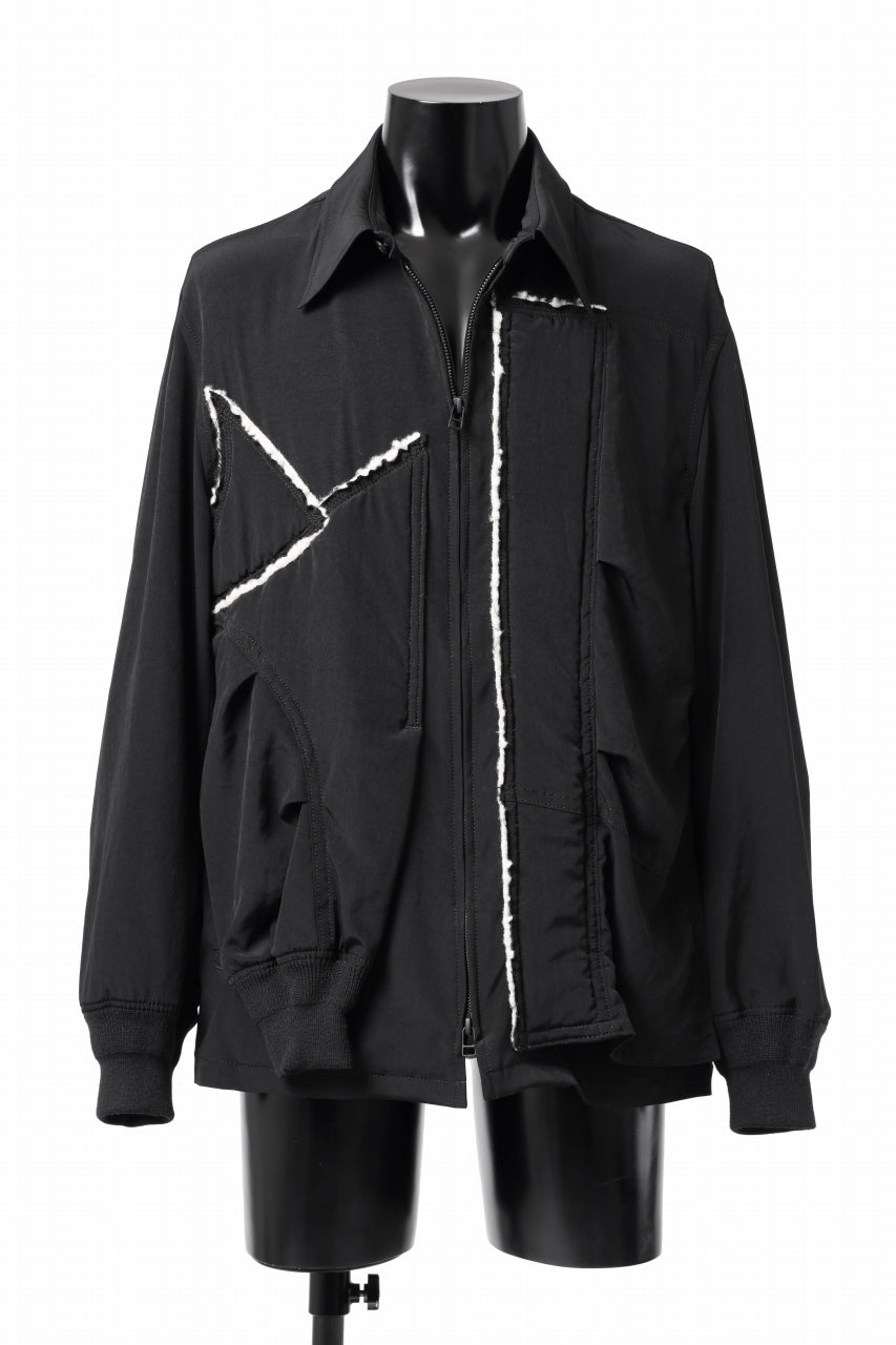 画像をギャラリービューアに読み込む, Y's BANG ON! No.193 CREPE DE CHINE PATCHED BLOUSON (BLACK)