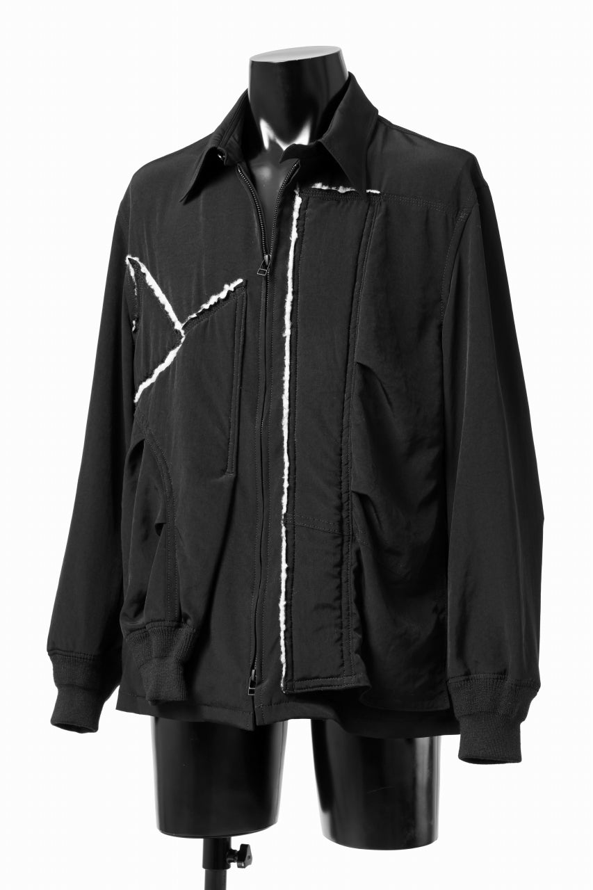 画像をギャラリービューアに読み込む, Y's BANG ON! No.193 CREPE DE CHINE PATCHED BLOUSON (BLACK)