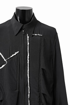 画像をギャラリービューアに読み込む, Y's BANG ON! No.193 CREPE DE CHINE PATCHED BLOUSON (BLACK)