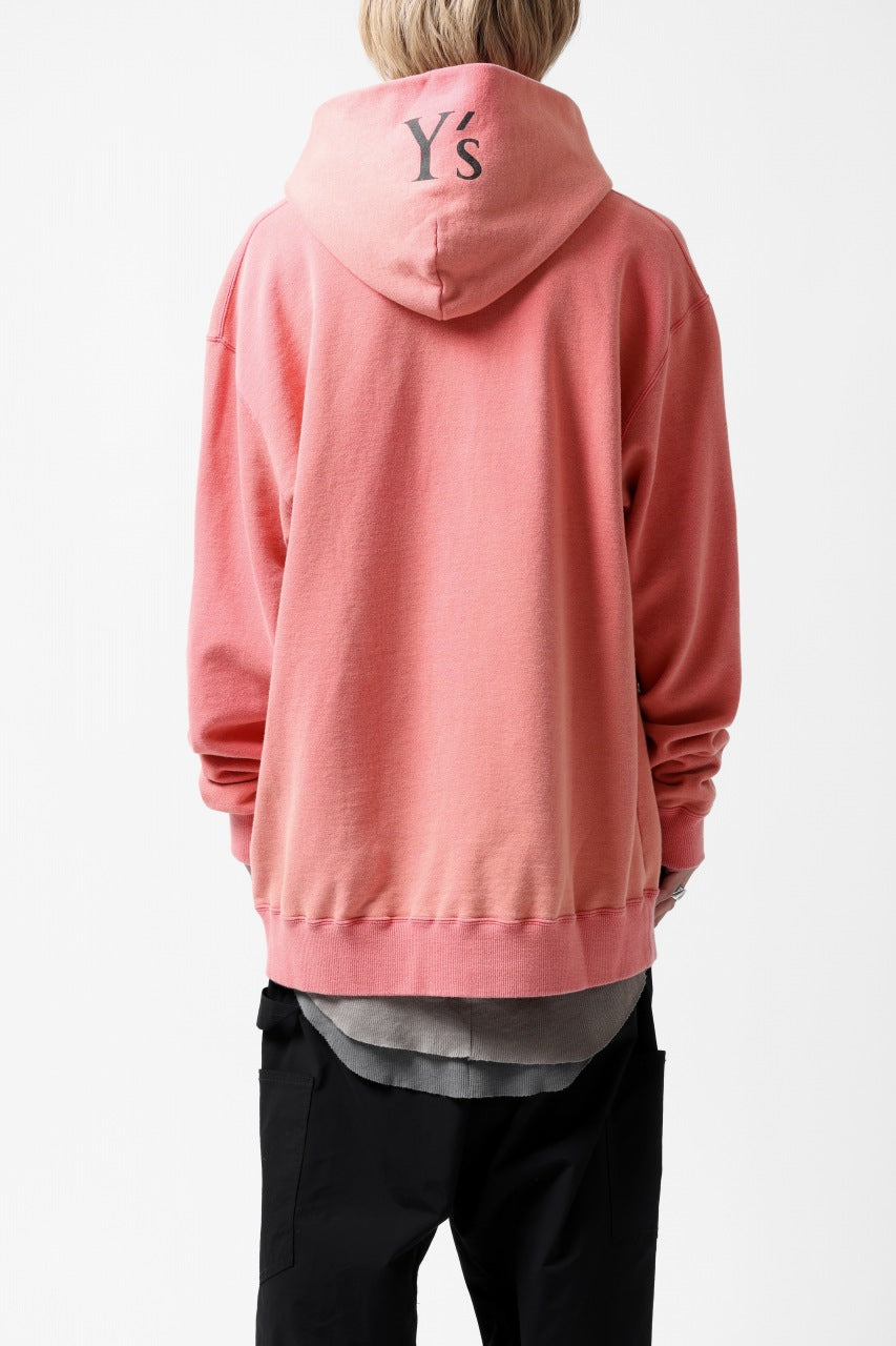 画像をギャラリービューアに読み込む, Y's REGULAR FIT LOGO SWEATER HOODIE - used finish (PINK)