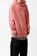 画像をギャラリービューアに読み込む, Y's REGULAR FIT LOGO SWEATER HOODIE - used finish (PINK)