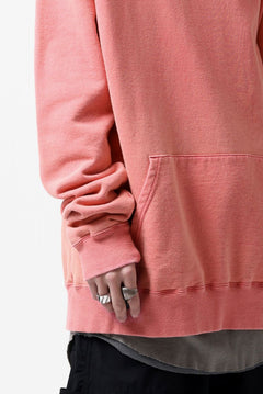 画像をギャラリービューアに読み込む, Y's REGULAR FIT LOGO SWEATER HOODIE - used finish (PINK)
