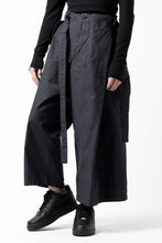 画像をギャラリービューアに読み込む, Y's WRAP WAIST PANTS ARMY-DETAIL / BACK SATIN VULCANIZATION COTTON (BLACK)
