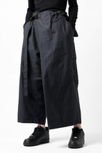 画像をギャラリービューアに読み込む, Y's WRAP WAIST PANTS ARMY-DETAIL / BACK SATIN VULCANIZATION COTTON (BLACK)
