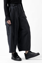 画像をギャラリービューアに読み込む, Y's WRAP WAIST PANTS ARMY-DETAIL / BACK SATIN VULCANIZATION COTTON (BLACK)