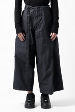 画像をギャラリービューアに読み込む, Y's WRAP WAIST PANTS ARMY-DETAIL / BACK SATIN VULCANIZATION COTTON (BLACK)