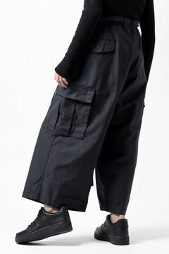画像をギャラリービューアに読み込む, Y's WRAP WAIST PANTS ARMY-DETAIL / BACK SATIN VULCANIZATION COTTON (BLACK)