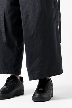 画像をギャラリービューアに読み込む, Y's WRAP WAIST PANTS ARMY-DETAIL / BACK SATIN VULCANIZATION COTTON (BLACK)