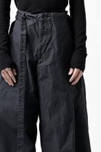 画像をギャラリービューアに読み込む, Y's WRAP WAIST PANTS ARMY-DETAIL / BACK SATIN VULCANIZATION COTTON (BLACK)