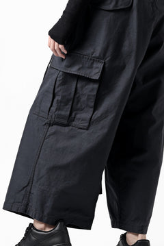 画像をギャラリービューアに読み込む, Y's WRAP WAIST PANTS ARMY-DETAIL / BACK SATIN VULCANIZATION COTTON (BLACK)