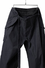 画像をギャラリービューアに読み込む, Y's WRAP WAIST PANTS ARMY-DETAIL / BACK SATIN VULCANIZATION COTTON (BLACK)