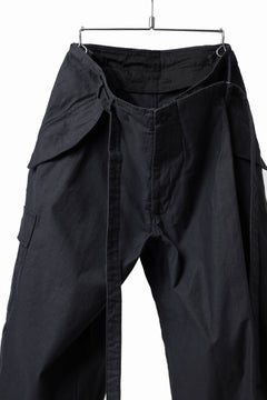 画像をギャラリービューアに読み込む, Y's WRAP WAIST PANTS ARMY-DETAIL / BACK SATIN VULCANIZATION COTTON (BLACK)