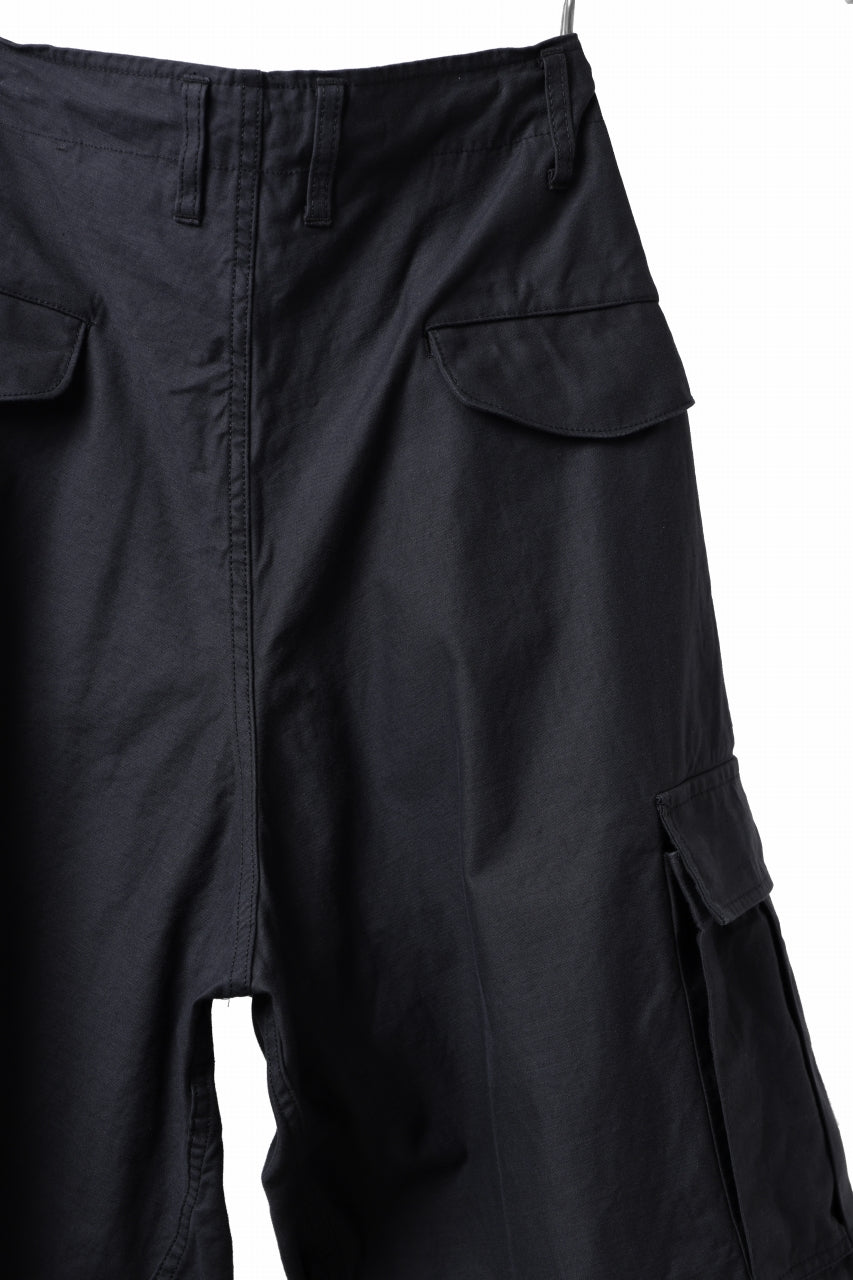 画像をギャラリービューアに読み込む, Y's WRAP WAIST PANTS ARMY-DETAIL / BACK SATIN VULCANIZATION COTTON (BLACK)