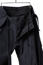 画像をギャラリービューアに読み込む, Y's WRAP WAIST PANTS ARMY-DETAIL / BACK SATIN VULCANIZATION COTTON (BLACK)