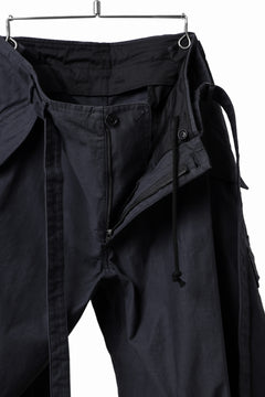画像をギャラリービューアに読み込む, Y's WRAP WAIST PANTS ARMY-DETAIL / BACK SATIN VULCANIZATION COTTON (BLACK)