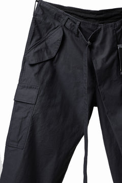 画像をギャラリービューアに読み込む, Y&#39;s WRAP WAIST PANTS ARMY-DETAIL / BACK SATIN VULCANIZATION COTTON (BLACK)