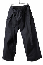 画像をギャラリービューアに読み込む, Y's WRAP WAIST PANTS ARMY-DETAIL / BACK SATIN VULCANIZATION COTTON (BLACK)
