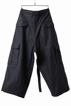 画像をギャラリービューアに読み込む, Y's WRAP WAIST PANTS ARMY-DETAIL / BACK SATIN VULCANIZATION COTTON (BLACK)