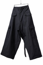 画像をギャラリービューアに読み込む, Y's WRAP WAIST PANTS ARMY-DETAIL / BACK SATIN VULCANIZATION COTTON (BLACK)