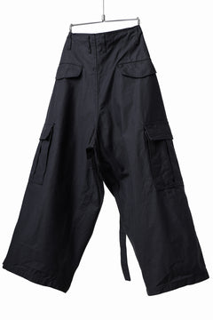 画像をギャラリービューアに読み込む, Y's WRAP WAIST PANTS ARMY-DETAIL / BACK SATIN VULCANIZATION COTTON (BLACK)