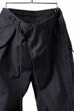 画像をギャラリービューアに読み込む, Y's WRAP WAIST PANTS ARMY-DETAIL / BACK SATIN VULCANIZATION COTTON (BLACK)