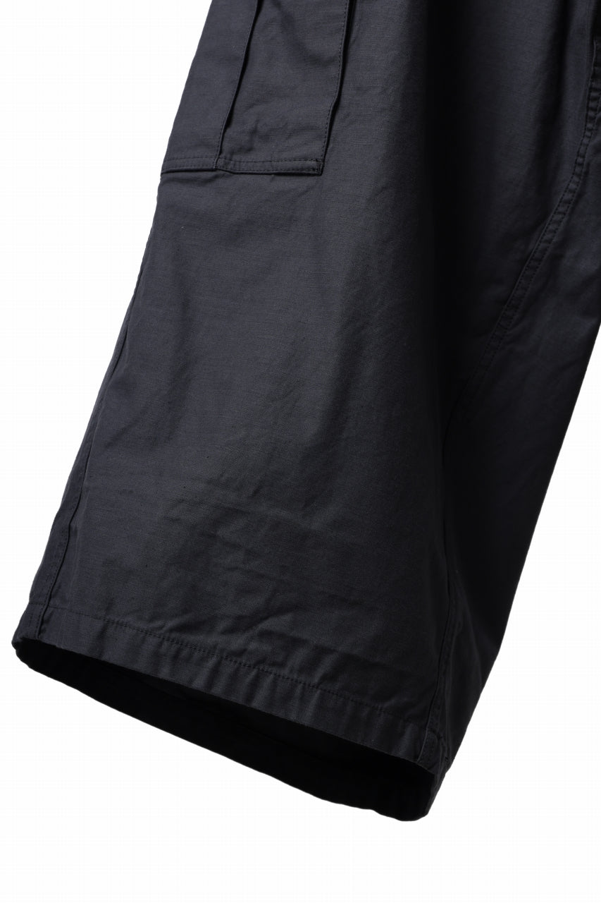 画像をギャラリービューアに読み込む, Y's WRAP WAIST PANTS ARMY-DETAIL / BACK SATIN VULCANIZATION COTTON (BLACK)