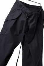 画像をギャラリービューアに読み込む, Y's WRAP WAIST PANTS ARMY-DETAIL / BACK SATIN VULCANIZATION COTTON (BLACK)