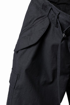 画像をギャラリービューアに読み込む, Y's WRAP WAIST PANTS ARMY-DETAIL / BACK SATIN VULCANIZATION COTTON (BLACK)