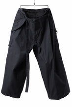 画像をギャラリービューアに読み込む, Y&#39;s WRAP WAIST PANTS ARMY-DETAIL / BACK SATIN VULCANIZATION COTTON (BLACK)