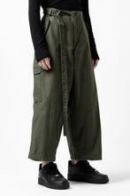 画像をギャラリービューアに読み込む, Y's WRAP WAIST PANTS ARMY-DETAIL / BACK SATIN VULCANIZATION COTTON (KHAKI)