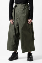 画像をギャラリービューアに読み込む, Y's WRAP WAIST PANTS ARMY-DETAIL / BACK SATIN VULCANIZATION COTTON (KHAKI)