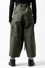画像をギャラリービューアに読み込む, Y's WRAP WAIST PANTS ARMY-DETAIL / BACK SATIN VULCANIZATION COTTON (KHAKI)