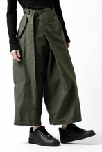 画像をギャラリービューアに読み込む, Y's WRAP WAIST PANTS ARMY-DETAIL / BACK SATIN VULCANIZATION COTTON (KHAKI)