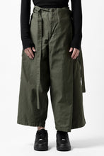 画像をギャラリービューアに読み込む, Y's WRAP WAIST PANTS ARMY-DETAIL / BACK SATIN VULCANIZATION COTTON (KHAKI)