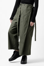 画像をギャラリービューアに読み込む, Y's WRAP WAIST PANTS ARMY-DETAIL / BACK SATIN VULCANIZATION COTTON (KHAKI)