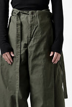 画像をギャラリービューアに読み込む, Y's WRAP WAIST PANTS ARMY-DETAIL / BACK SATIN VULCANIZATION COTTON (KHAKI)