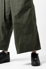 画像をギャラリービューアに読み込む, Y's WRAP WAIST PANTS ARMY-DETAIL / BACK SATIN VULCANIZATION COTTON (KHAKI)