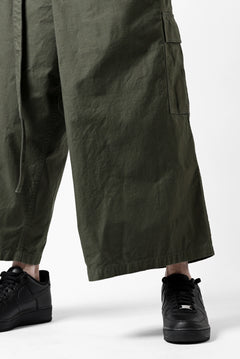 画像をギャラリービューアに読み込む, Y's WRAP WAIST PANTS ARMY-DETAIL / BACK SATIN VULCANIZATION COTTON (KHAKI)
