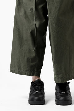 画像をギャラリービューアに読み込む, Y's WRAP WAIST PANTS ARMY-DETAIL / BACK SATIN VULCANIZATION COTTON (KHAKI)