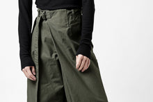 画像をギャラリービューアに読み込む, Y's WRAP WAIST PANTS ARMY-DETAIL / BACK SATIN VULCANIZATION COTTON (KHAKI)